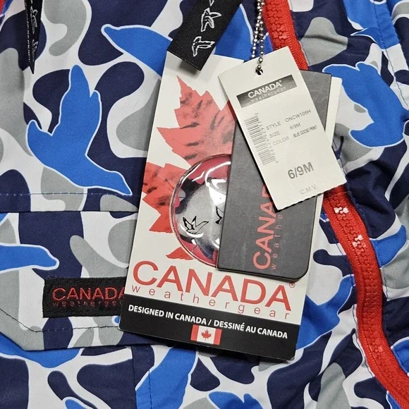 CANADA WEATHER GEAR Baby Boy's 6-9M Snowsuit Coat Snow Pants Blue MSRP $110.00